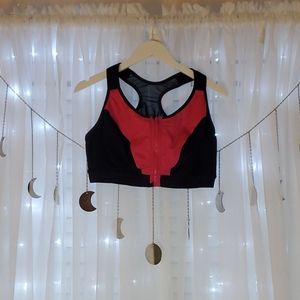 Pink and Black Livi Sports Bra with Zipper